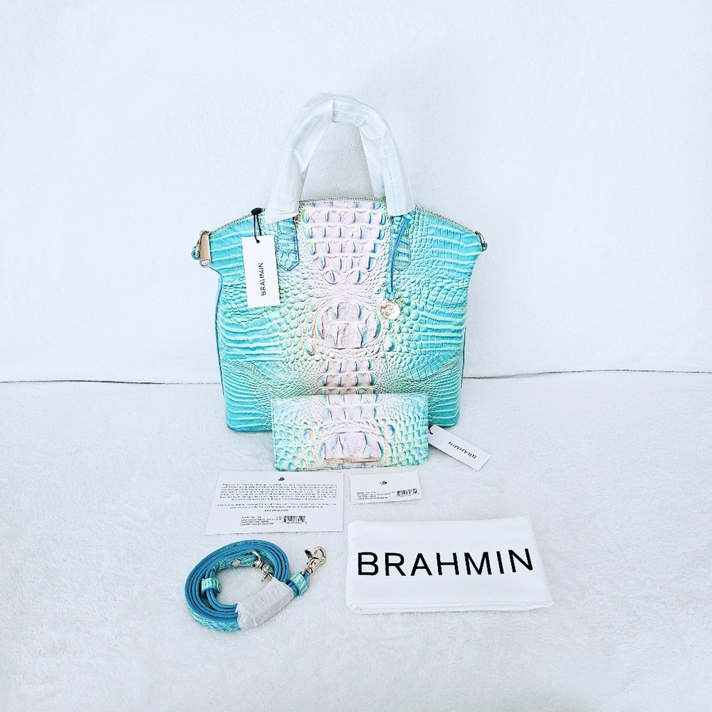 NWT Brahmin COTTON CANDY OMBRE Large Duxbury/Ady Wallet